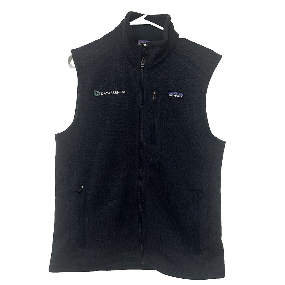 Patagonia Better Sweater Vest Men’s Medium Black Full Zip Fleece Jacket LOGO